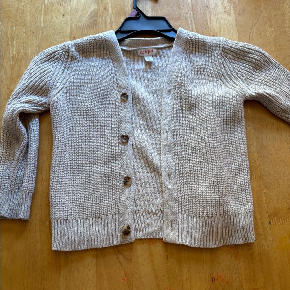 Cat & Jack unisex Beige Cardigan Sweater size 5